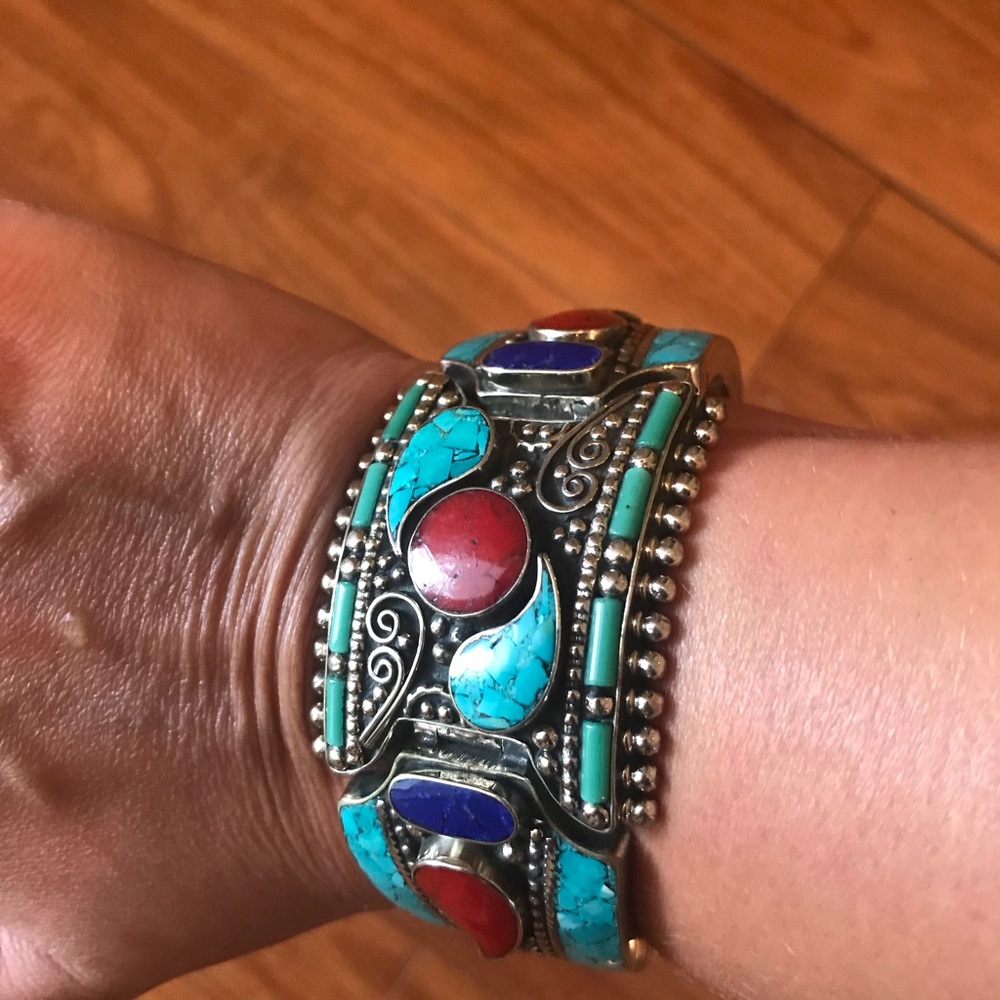 turquoise and coral bracelet